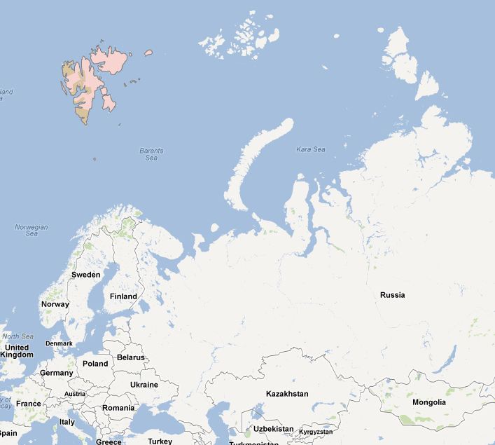 Свалбард. Изт: Google Maps